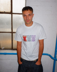 White Tuned Tiger tee worn, size L